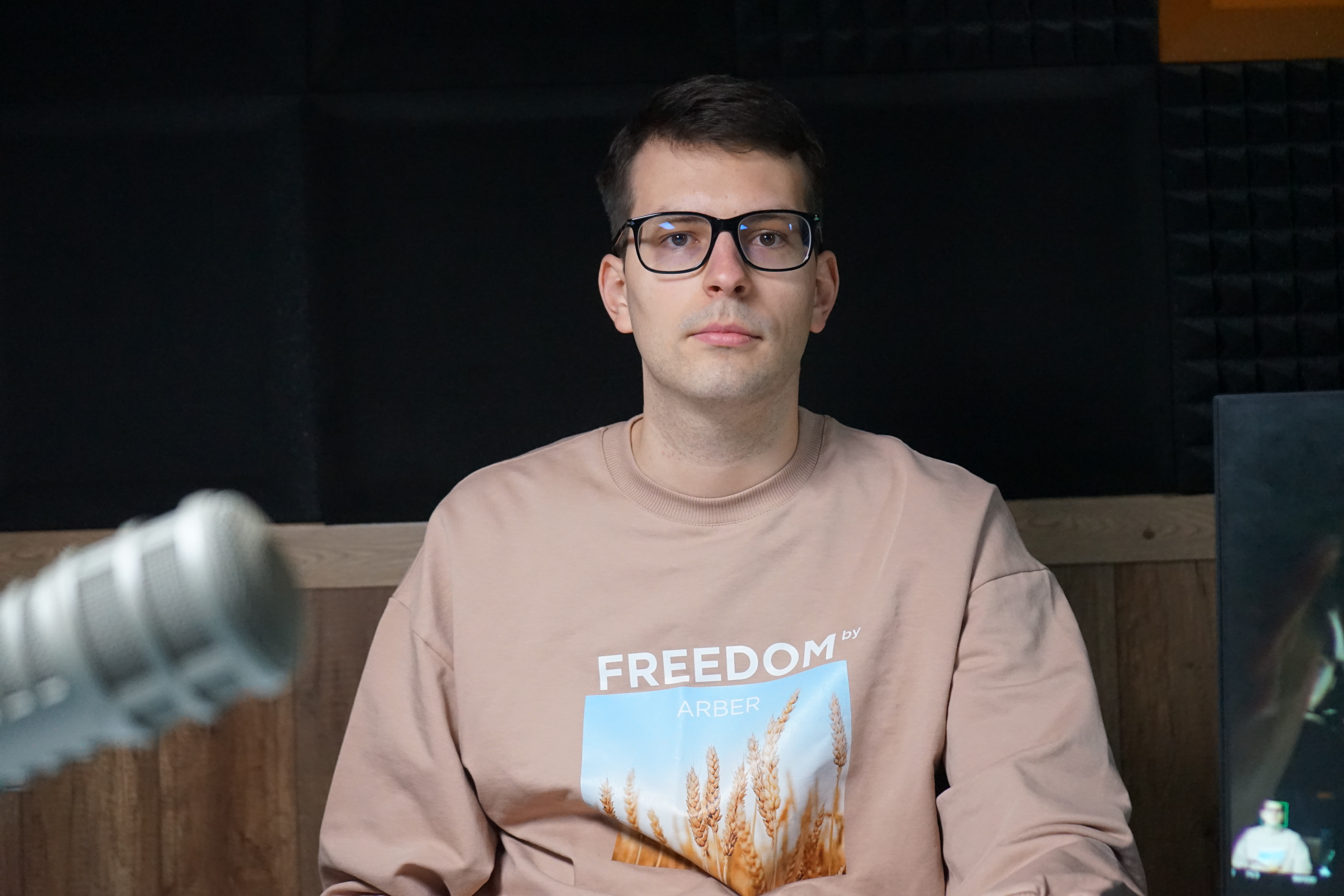 Zmicerio Lukašuko nuotrauka_Tiesioginės transliacijos metu Euroradijo Varšuvos studijoje